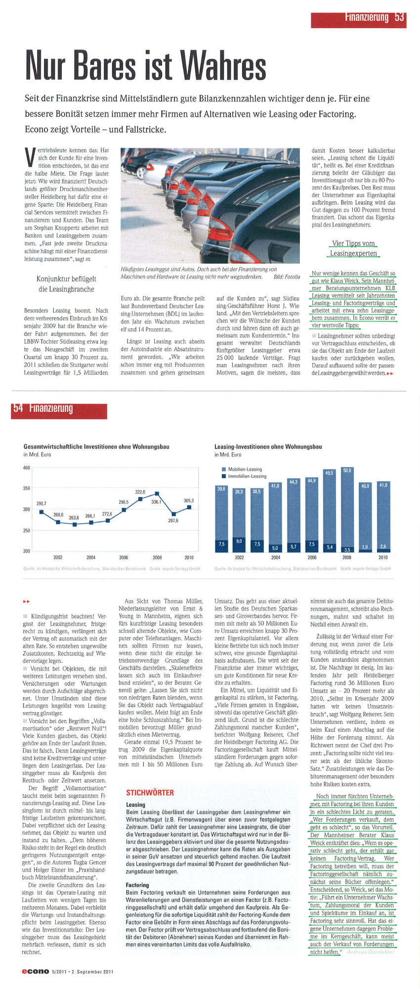 Leasingtipps in Econo, dem Wirtschaftsmagazin für die Metropolregion Rhein-Neckar